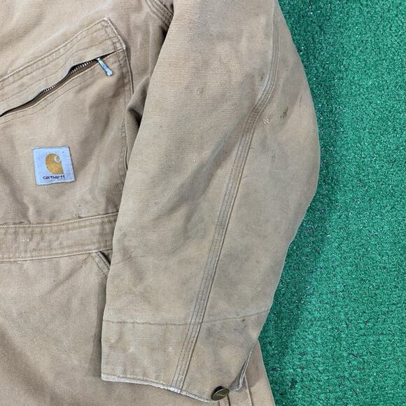 VINTAGE MEN'S CARHARTT 44 REGULAR QUILT LINED BROWN COVERALLS 996QZR USA - Picture 4 of 16